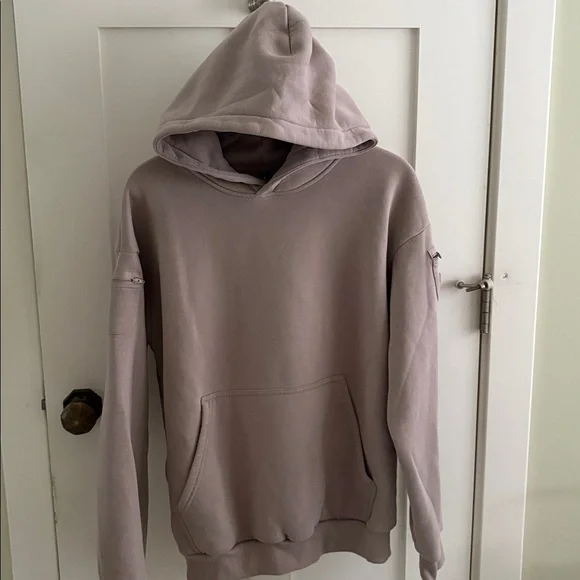 EUC Comfrt signature Hoodie Mauve Beige Bark sweatshirt Sz S - Picture 3 of 8
